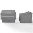 Afuera Living 3 Piece Patio Vinyl Loveseat Cover Set in Gray