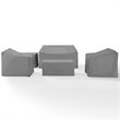 Afuera Living 5 Piece Patio Vinyl Loveseat Cover Set in Gray