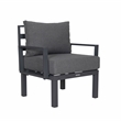 Afuera Living 7-Piece Sectional And Fire Pit Table With Cushions in Black