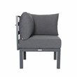Afuera Living 7-Piece Sectional And Fire Pit Table With Cushions in Black