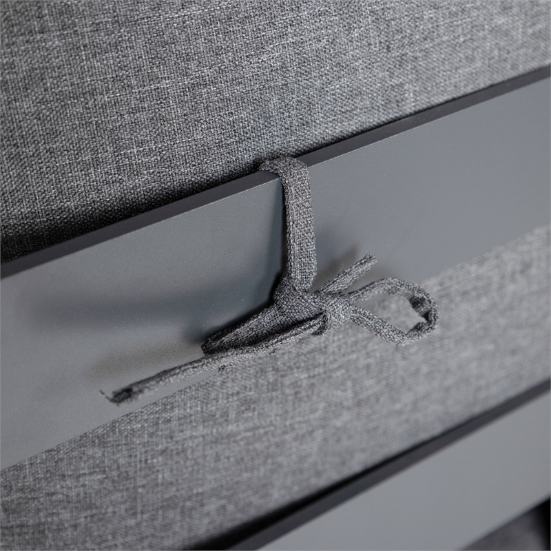 Afuera Living 7-Piece Sectional And Fire Pit Table With Cushions in Black