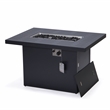 Afuera Living 7-Piece Sectional And Fire Pit Table With Cushions in Black