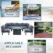 Afuera Living 7-Piece Sectional And Fire Pit Table With Cushions in Black