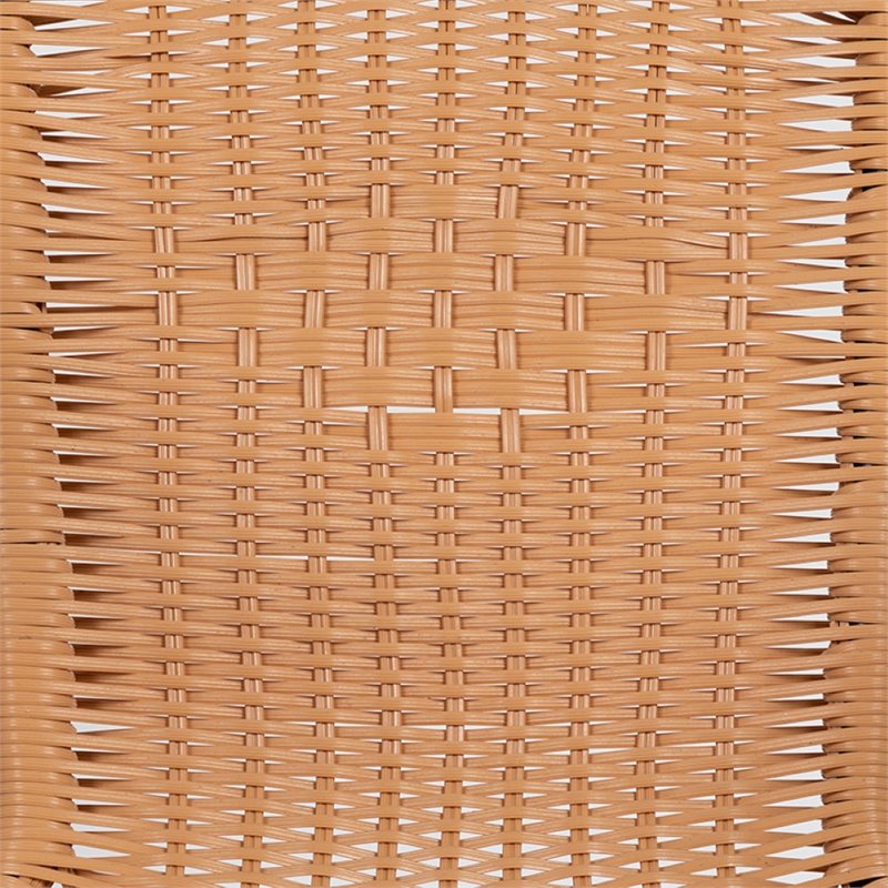 Afuera Living Rattan Stacking Restaurant Dining Arm Chair in Beige (Set of 2)