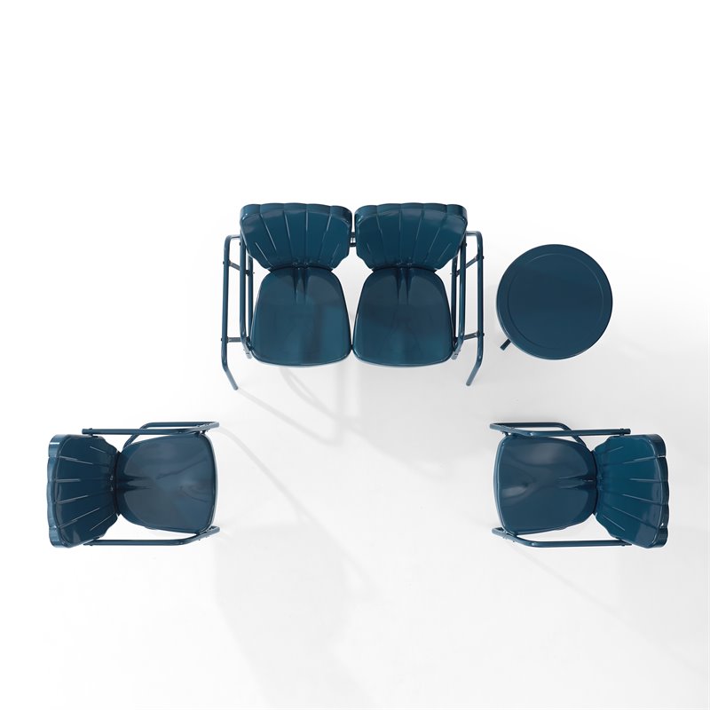 Afuera Living 4-piece Metal Outdoor Conversation Set in Navy