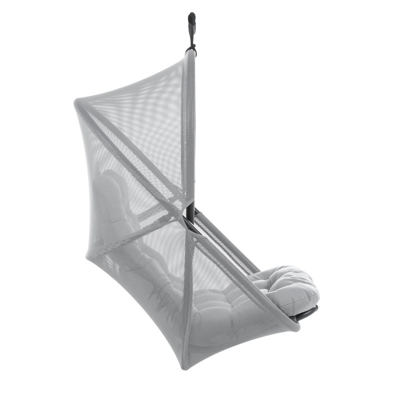 Afuera Living Outdoor Foldable Mesh Fabric Egg Swing in Light Gray