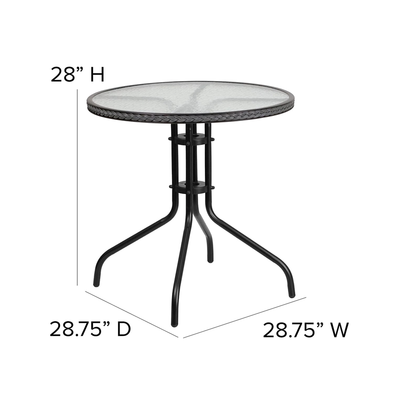 Afuera Living 5 Piece Round Patio Dining Set in Black and Gray