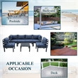 Afuera Living 7-Piece Patio Set with Coffee Table and Cushions in Blue