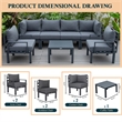 Afuera Living 7-Piece Patio Set with Coffee Table and Cushions in Black