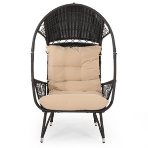afuera living outdoor wicker standing basket chair in brown and tan