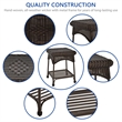 Afuera Living Contemporary Wicker Patio End Table in Espresso