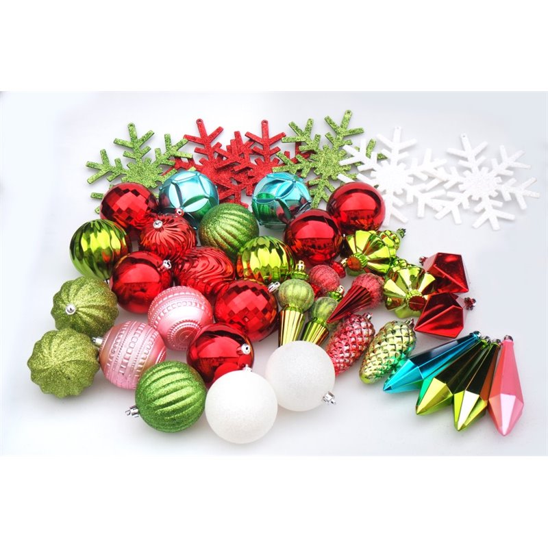 Afuera Living 40 Piece Tinsel Town Christmas Tree Ornament Set