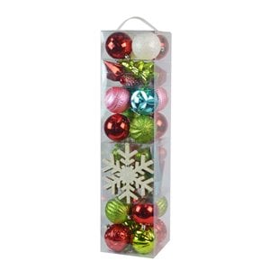 Afuera Living 40 Piece Tinsel Town Christmas Tree Ornament Set