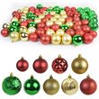 Afuera Living 84Pc Shatterproof Plastic Christmas Ornament Set in Red/Green/Gold