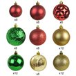 Afuera Living 84Pc Shatterproof Plastic Christmas Ornament Set in Red/Green/Gold