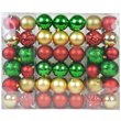 Afuera Living 84Pc Shatterproof Plastic Christmas Ornament Set in Red/Green/Gold