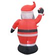 Afuera Living Polyester Inflatable LED Christmas Gray Beard Santa