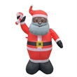 Afuera Living Polyester Inflatable LED Christmas Gray Beard Santa