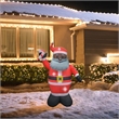 Afuera Living Polyester Inflatable LED Christmas Gray Beard Santa