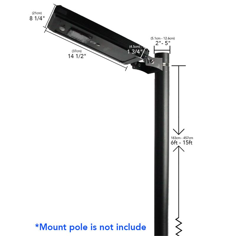 Afuera Living Solar Power AI-Smart Cree LED Area Parking Light in Black