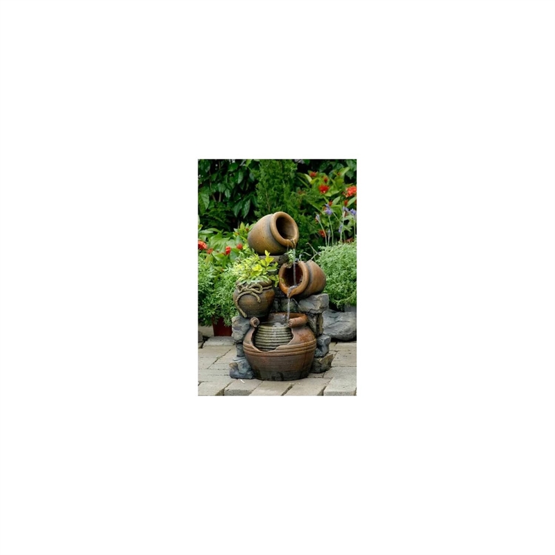 Afuera Living Modern Two Layers and Birds Fountain with Led Light