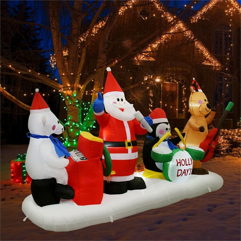 Afuera Living Modern 9FT Multi-Colored Christmas Band Inflatable.