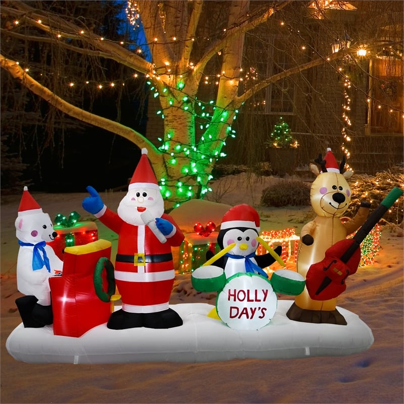 Afuera Living Modern 9FT Multi-Colored Christmas Band Inflatable.