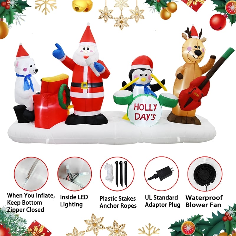 Afuera Living Modern 9FT Multi-Colored Christmas Band Inflatable.