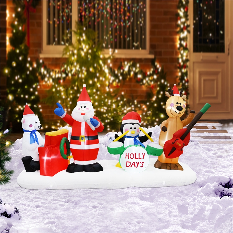 Afuera Living Modern 9FT Multi-Colored Christmas Band Inflatable.