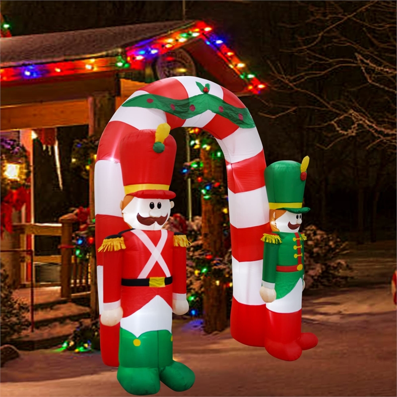 Afuera Living 9FT Multi-Colored Christmas Soldier Arch Inflatable.