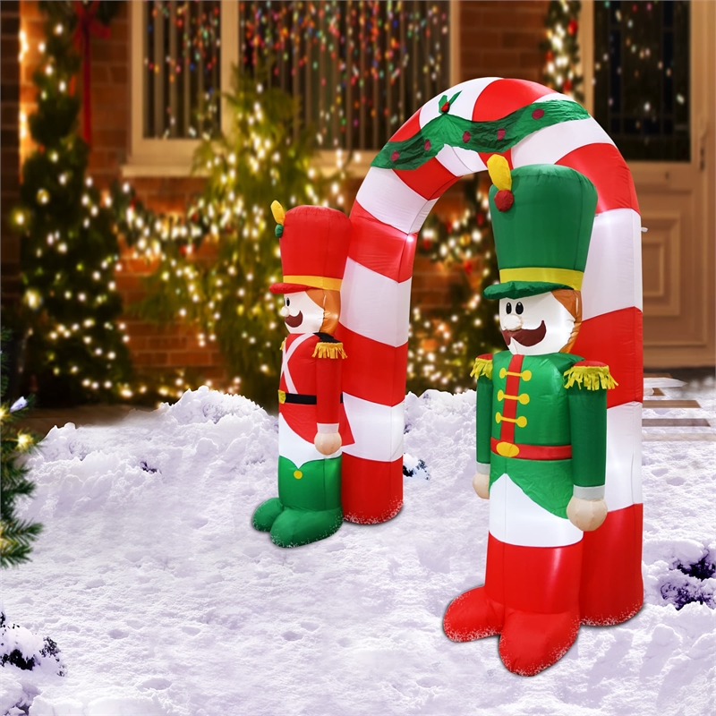 Afuera Living 9FT Multi-Colored Christmas Soldier Arch Inflatable.