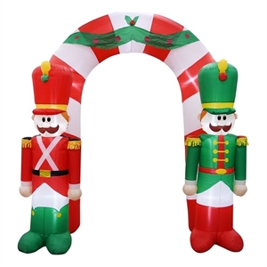 Afuera Living 9FT Multi-Colored Christmas Soldier Arch Inflatable.