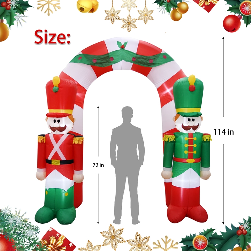 Afuera Living 9FT Multi-Colored Christmas Soldier Arch Inflatable.