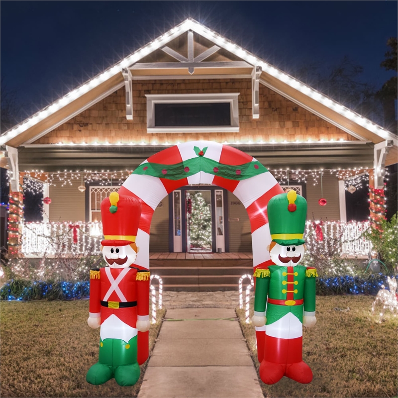 Afuera Living 9FT Multi-Colored Christmas Soldier Arch Inflatable.