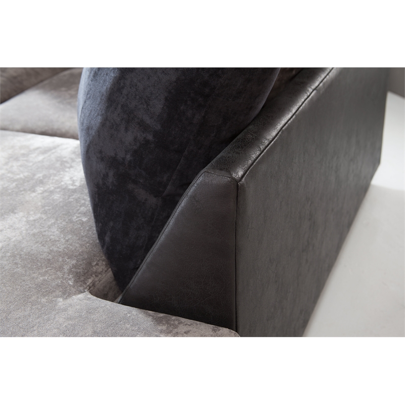 Afuera Living Casual Comfort Charcoal & Black L Shaped Sectional