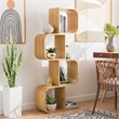 Afuera Living Modern 4-Tier S-Shaped Bamboo Bookcase in Natural