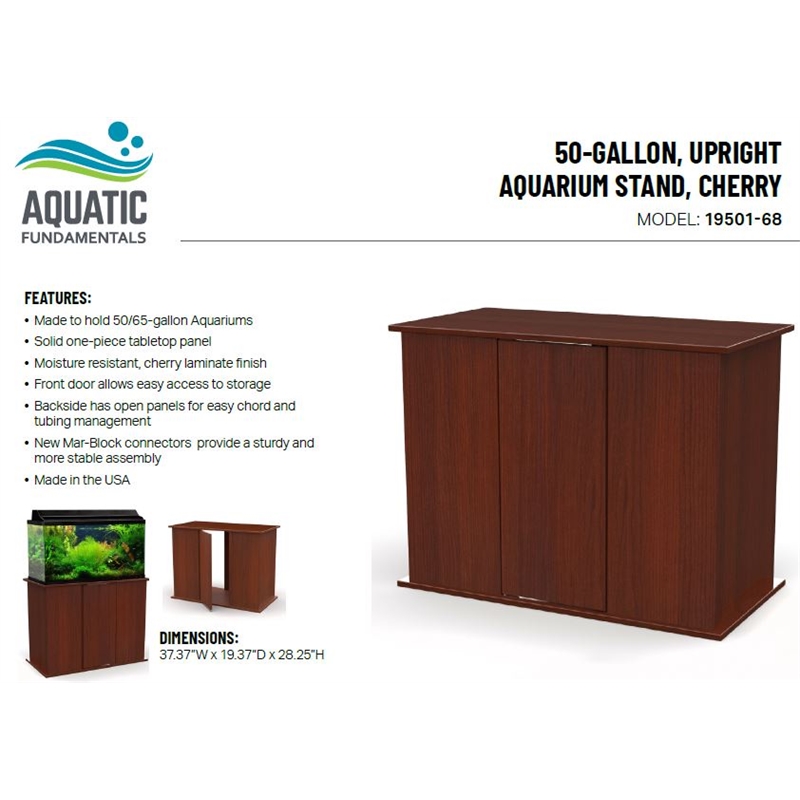 Afuera Living 50/65 Gallon Serene Cherry Upright Aquarium Stand
