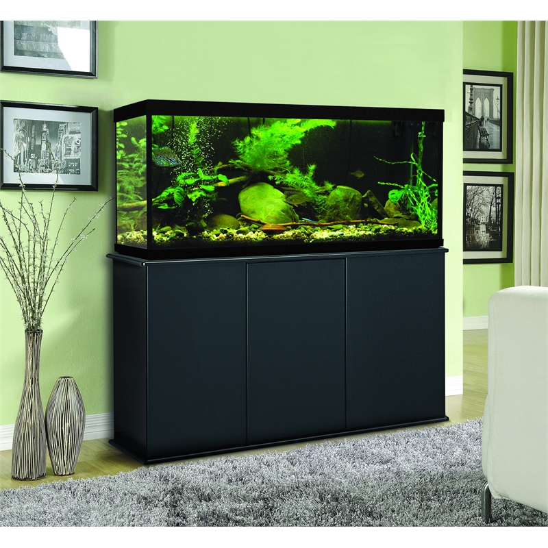 Afuera Living Contemporary 55 Gallon Black Upright Aquarium Stand