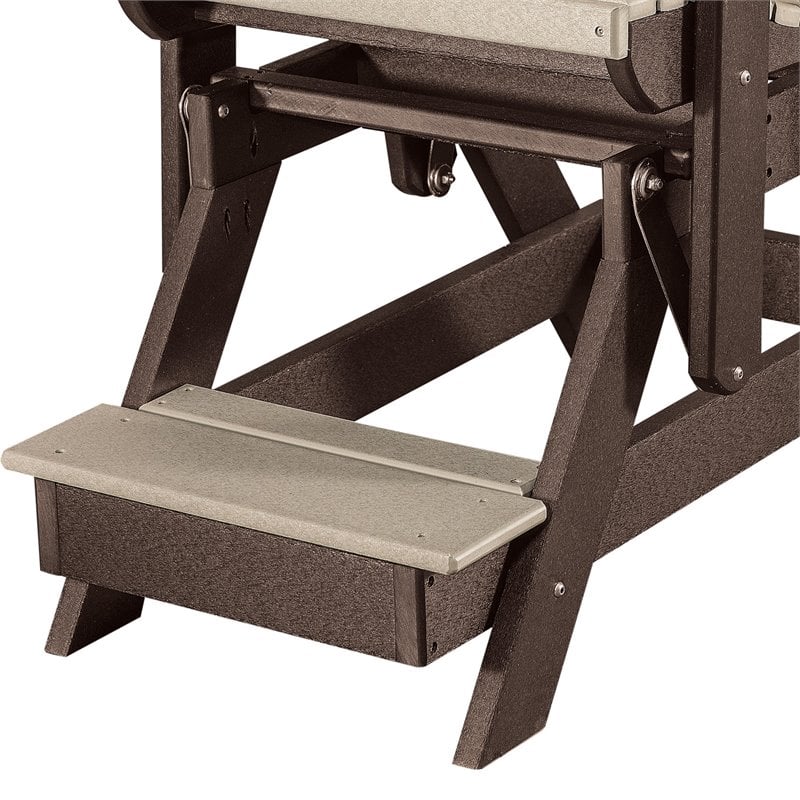 Afuera Living Resin Fan Back Balcony Glider in Weatherwood/Brown