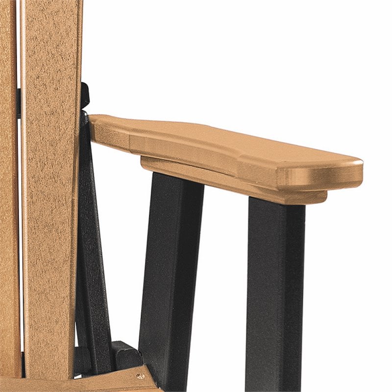 Afuera Living Modern Resin Fan Back Balcony Glider in Cedar/Black