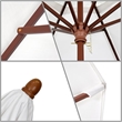 Afuera Living 9' Pacifica Natural Fabric Wood Pole Ribs Push Lift Patio Umbrella