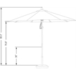 Afuera Living 9' Pacifica Natural Fabric Wood Pole Ribs Push Lift Patio Umbrella