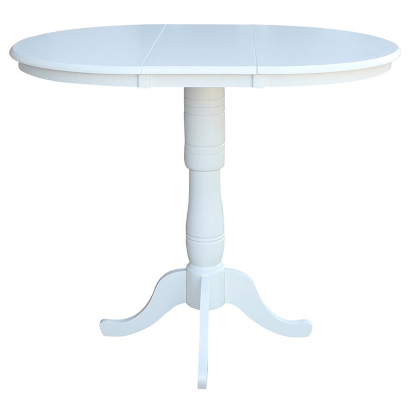 Afuera Living Contemporary Solid Wood Extendable Bar Table in White