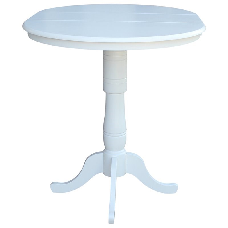 Afuera Living Contemporary Solid Wood Extendable Bar Table in White