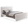 Afuera Living Contemporary Rich Cream Boucle Fabric Queen Bed