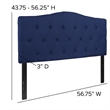 Afuera Living Contemporary Tufted Full Panel Headboard in Navy