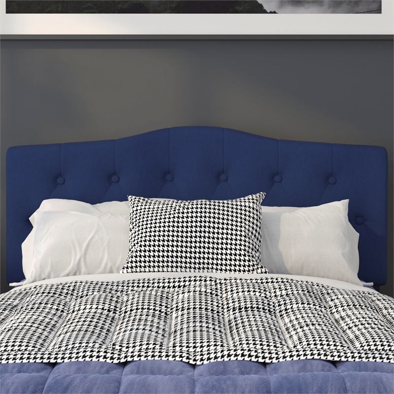 Afuera Living Contemporary Tufted Full Panel Headboard in Navy