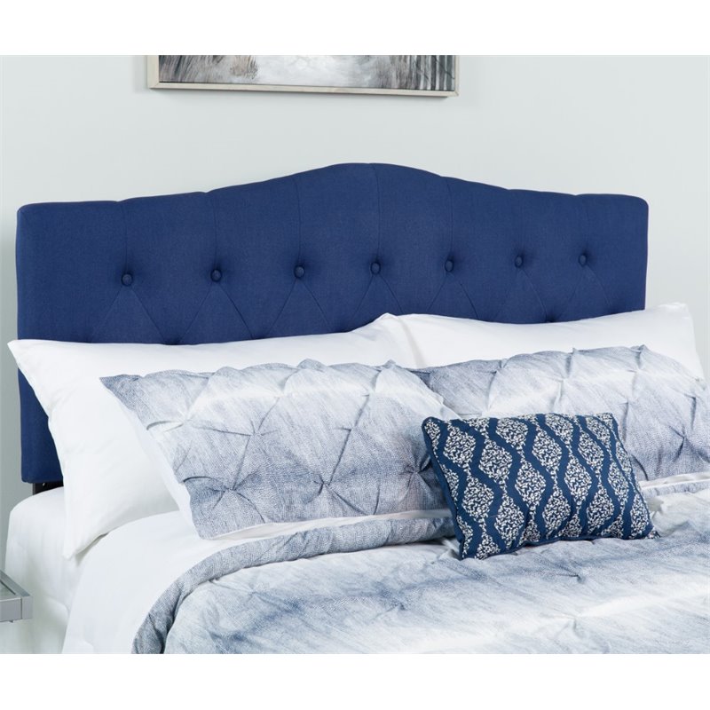 Afuera Living Contemporary Tufted King Panel Headboard in Navy
