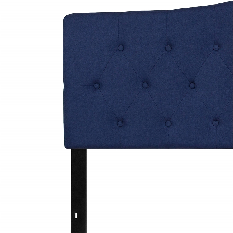 Afuera Living Contemporary Tufted King Panel Headboard in Navy