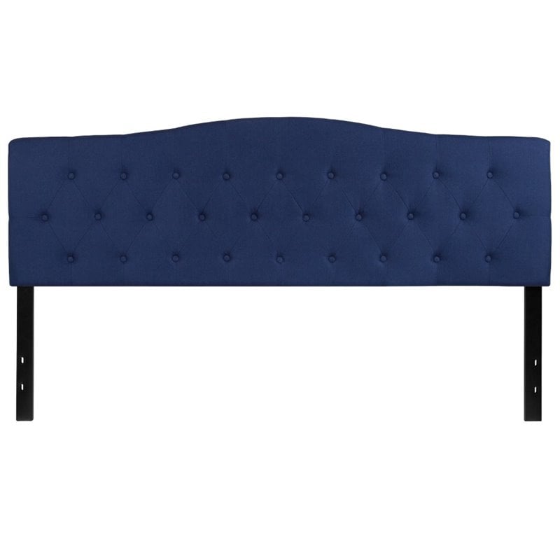 Afuera Living Contemporary Tufted King Panel Headboard in Navy